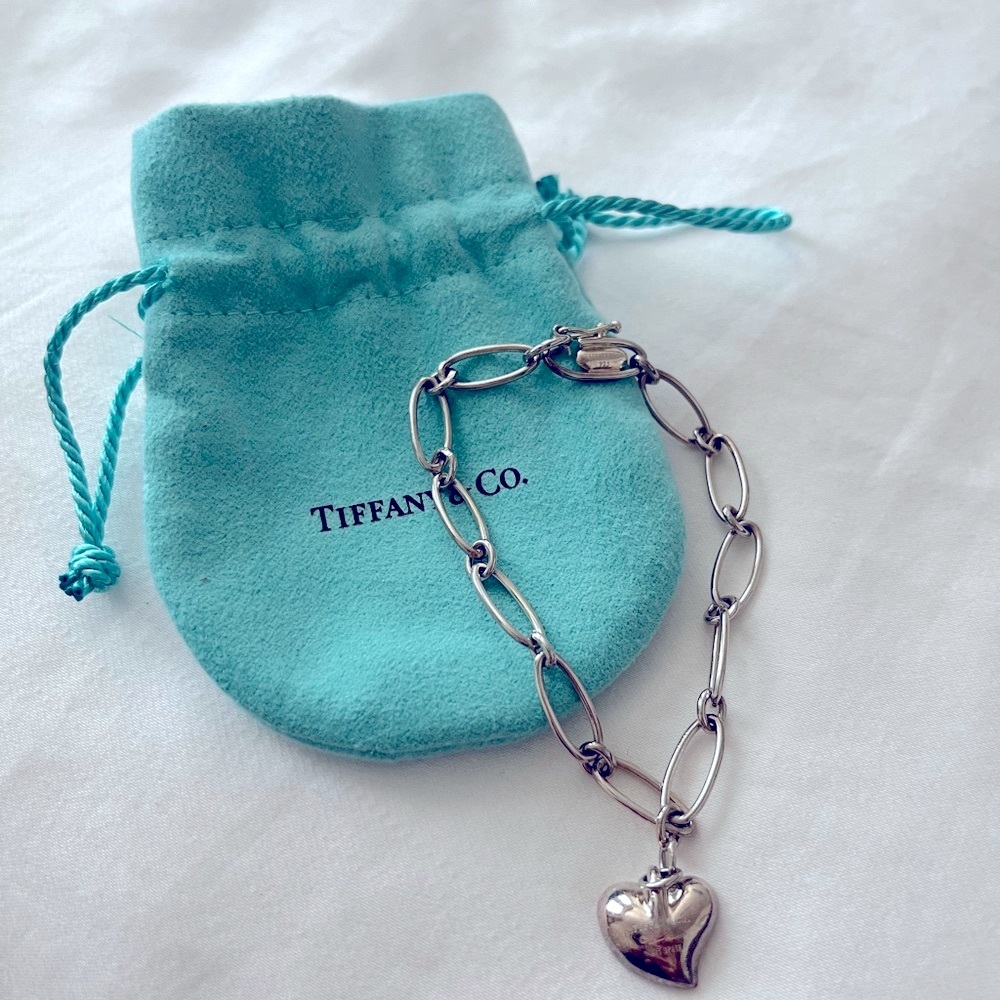 Tiffany & Co. Silver Heart Charm Bracelet